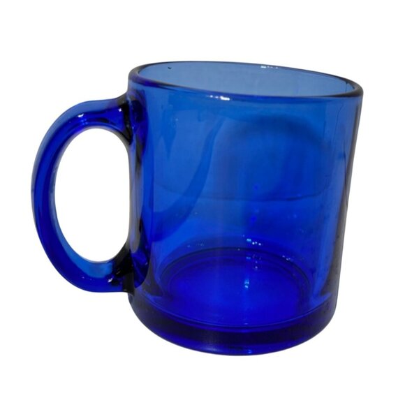 Vintage Cobalt Blue Glass Mug Made In USA 12oz Hot or Cold - Picture 1 of 5